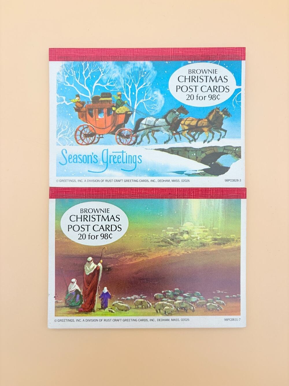 Vintage Christmas Postcards Lot 40 Rust Craft Brownie NOS Holiday Cards